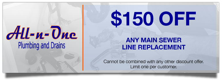 Coupons. Discount on Main Sewer Line Replacement